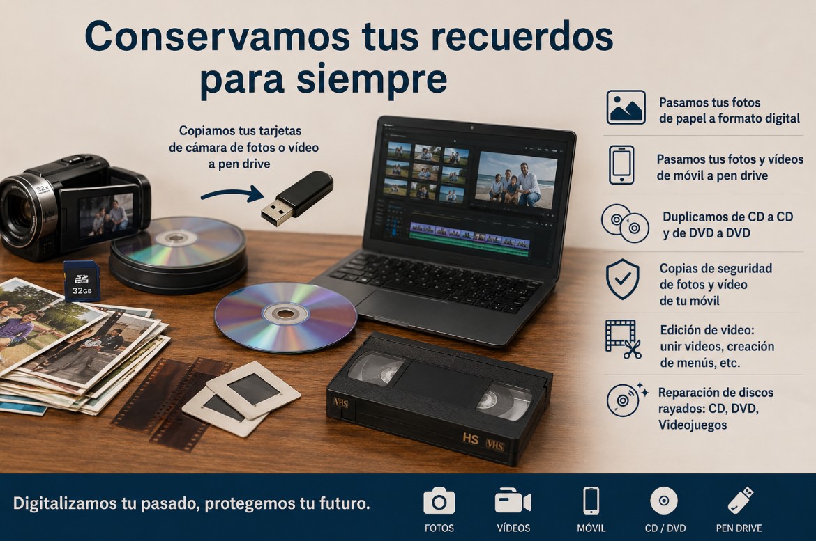 Conservar recuerdos digitalizando vídeos, fotos y cintas antiguas en Barcelona